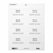 Zwart-wit minimalistische Plain Modern Etiket (Full Sheet)