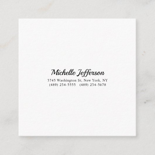 Zwart-wit minimalistische Plain Modern Informatiekaartje (Voorkant)