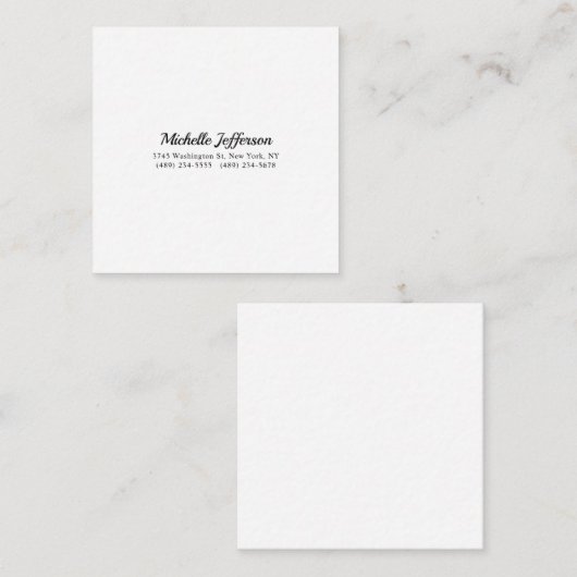 Zwart-wit minimalistische Plain Modern Informatiekaartje (Voorkant / Achterkant)