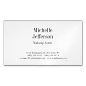 Zwart-wit minimalistische Plain Modern Magnetisch Visitekaartje (Voorkant)