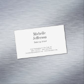 Zwart-wit minimalistische Plain Modern Magnetisch Visitekaartje (Voorbeeld)