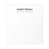 Zwart-wit minimalistische Plain Modern Notitieblok (Voorkant)