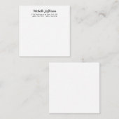 Zwart-wit minimalistische Plain Modern Notitiekaartje (Voorkant / Achterkant)