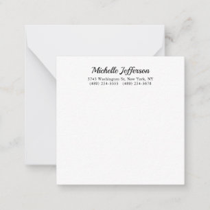 Zwart-wit minimalistische Plain Modern Notitiekaartje