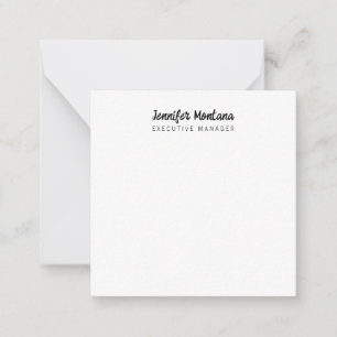 Zwart-wit minimalistische Plain Modern Notitiekaartje