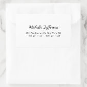 Zwart-wit minimalistische Plain Modern Rechthoekige Sticker (Tas)