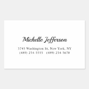 Zwart-wit minimalistische Plain Modern Rechthoekige Sticker