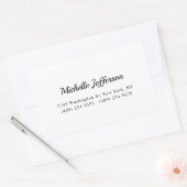 Zwart-wit minimalistische Plain Modern Rechthoekige Sticker (Envelop)