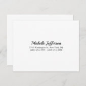 Zwart-wit minimalistische Plain Modern RSVP Kaartje (Voorkant / Achterkant)