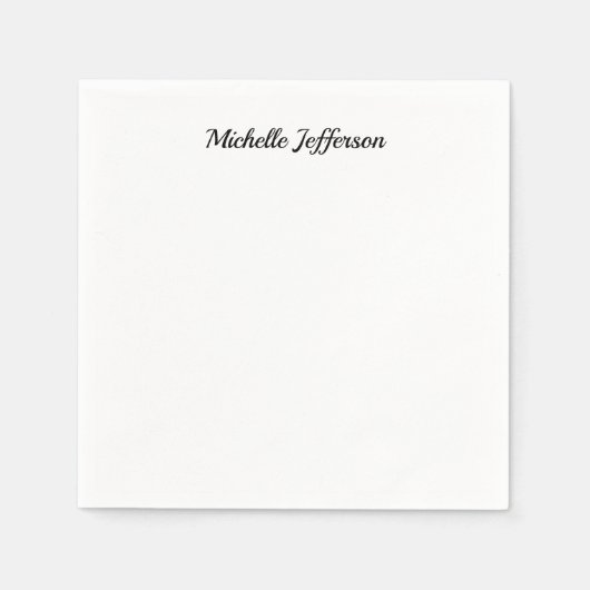 Zwart-wit minimalistische Plain Modern Servet (Voorkant)