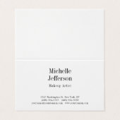 Zwart-wit minimalistische Plain Modern Visitekaartje (Buitenkant ongevouwen)
