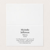 Zwart-wit minimalistische Plain Modern Visitekaartje (Buitenkant ongevouwen)