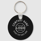 Zwart Wit Minimalistische QR Code Company Logo Sleutelhanger (Voorkant)