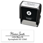 Zwart-wit minimalistische retouradreslabels zelfinktende stempel (In situ)