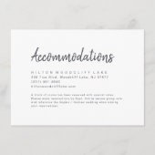 Zwart-wit minimalistische scriptaccommodatie informatiekaartje (Voorkant)