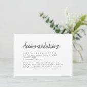 Zwart-wit minimalistische scriptaccommodatie informatiekaartje (Staand voorkant)