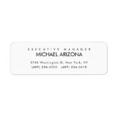 Zwart-wit minimalistische Simple Plain Modern Etiket (Voorkant)