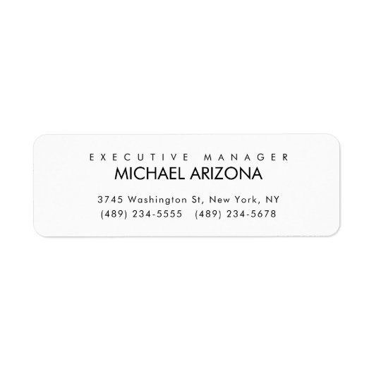 Zwart-wit minimalistische Simple Plain Modern Etiket (Voorkant)