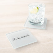 Zwart-wit minimalistische Simple Plain Modern Glazen Onderzetter (Schuin)