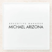 Zwart-wit minimalistische Simple Plain Modern Glazen Onderzetter (Voorkant)