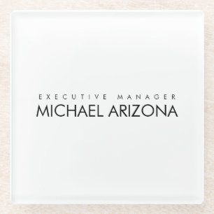 Zwart-wit minimalistische Simple Plain Modern Glazen Onderzetter