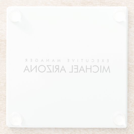 Zwart-wit minimalistische Simple Plain Modern Glazen Onderzetter (Achterkant)