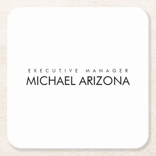 Zwart-wit minimalistische Simple Plain Modern Kartonnen Onderzetters (Voorkant)