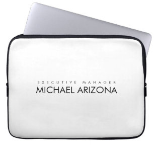 Zwart-wit minimalistische Simple Plain Modern Laptop Sleeve
