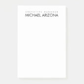 Zwart-wit minimalistische Simple Plain Modern Post-it® Notes (Voorkant)