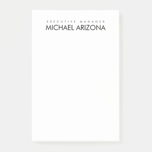 Zwart-wit minimalistische Simple Plain Modern Post-it® Notes (Voorkant)