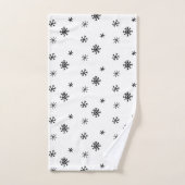 Zwart Wit Minimalistische Sneeuwvlok Kerstmis Bad Handdoek (Handdoek)