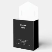 Zwart-wit minimalistische speciale datum bruiloft bedankdoosjes (Geopend)