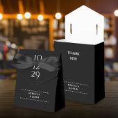 Zwart-wit minimalistische speciale datum bruiloft bedankdoosjes