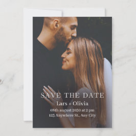 Zwart-Wit Minimalistische Stijlvolle Foto Save The Date