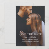 Zwart-Wit Minimalistische Stijlvolle Foto Save The Date (Voorkant / Achterkant)