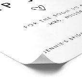 Zwart & Wit Minimalistische Tip Jar voor Jonggehuw Poster (Hoek)