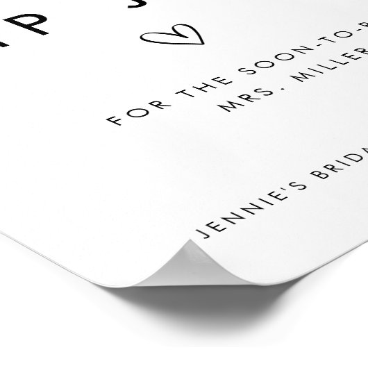 Zwart & Wit Minimalistische Tip Pot voor Jonggehuw Poster (Hoek)