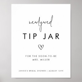 Zwart & Wit Minimalistische Tip Pot voor Jonggehuw Poster
