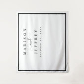 Zwart-wit minimalistische trouwachtergrond wandkleed (Voorkant)