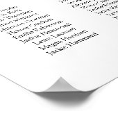 Zwart-wit minimalistische trouwstoelindeling poster (Hoek)