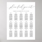 Zwart-wit minimalistische trouwstoelindeling poster (Voorkant)