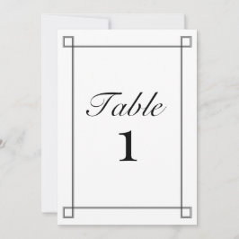 Zwart-wit minimalistische trouwtafel nummers kaart