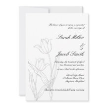 Zwart-wit minimalistische tulp bruiloft