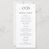 Zwart Wit Minimalistische Typografie Trouwprogramm (Achterkant)