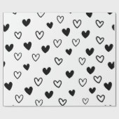 Zwart-wit minimalistische Valentijnsdag Cadeaupapier (Vlak)