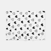 Zwart-wit minimalistische Valentijnsdag Fleece Deken (Voorkant (Horizontaal))