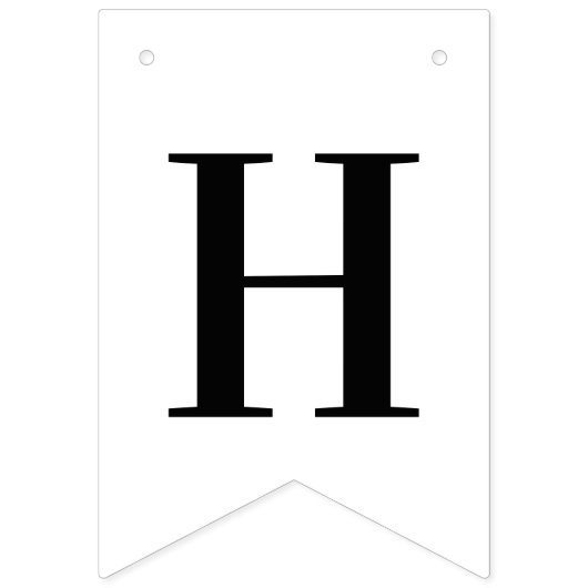 Zwart-wit minimalistische verjaardag vlaggetjes (Tweede vlag)