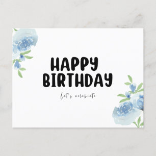 Zwart & Wit Minimalistische Verjaardags Postkaarte Briefkaart