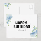 Zwart & Wit Minimalistische Verjaardagspostkaarten Briefkaart (Voorkant / Achterkant)