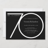 Zwart Wit Minimalistische Verrassing 70e Verjaarda Kaart (Voorkant)